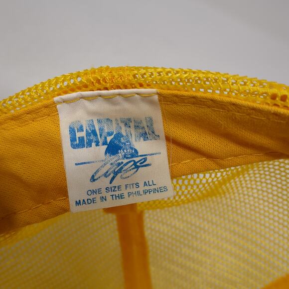 Crime Doesn't Pay Neither Does My Job! Trucker Hat Yellow One Size Adjustable - Picture 9 of 9